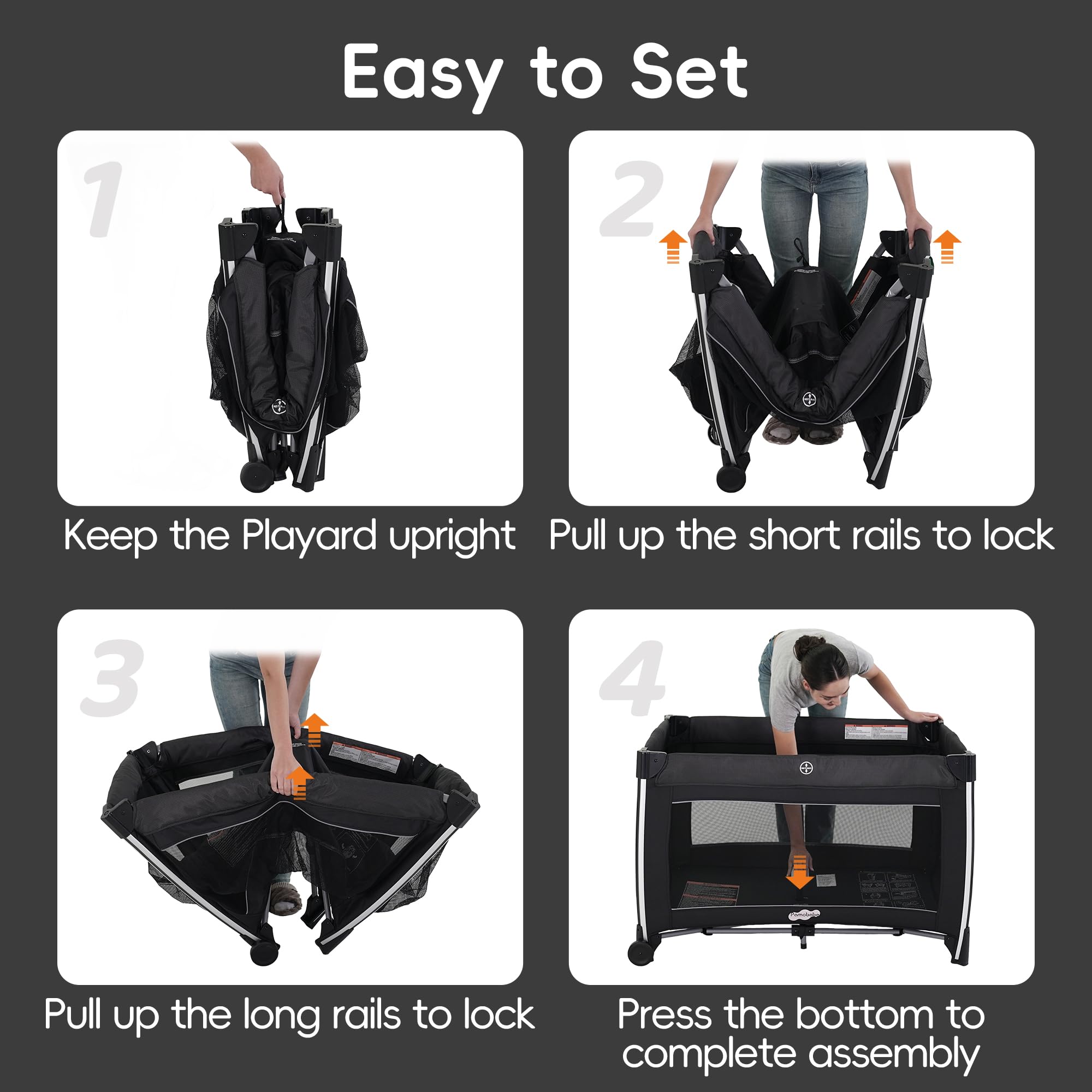 Pamo Babe 4in1 playard-sturdy-legs assures stable setup during playtime.