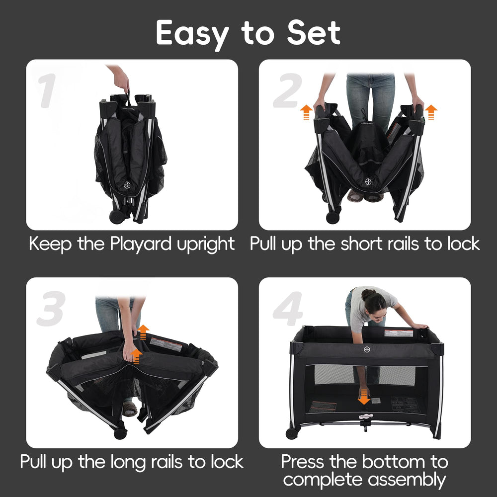 Pamo Babe 4in1 playard-sturdy-legs assures stable setup during playtime.