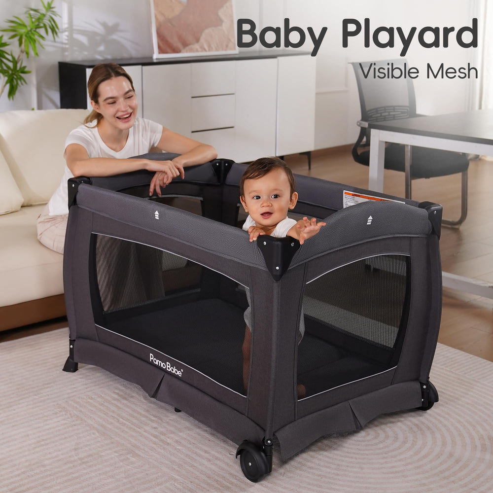 Pamo Babe 5-in-1 multi-function crib supports growing baby needs.