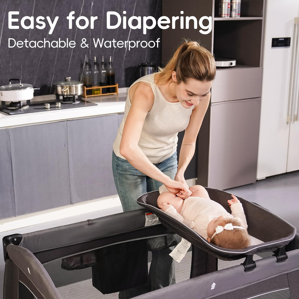 Pamo Babe diaper organizer keeps essentials within reach.