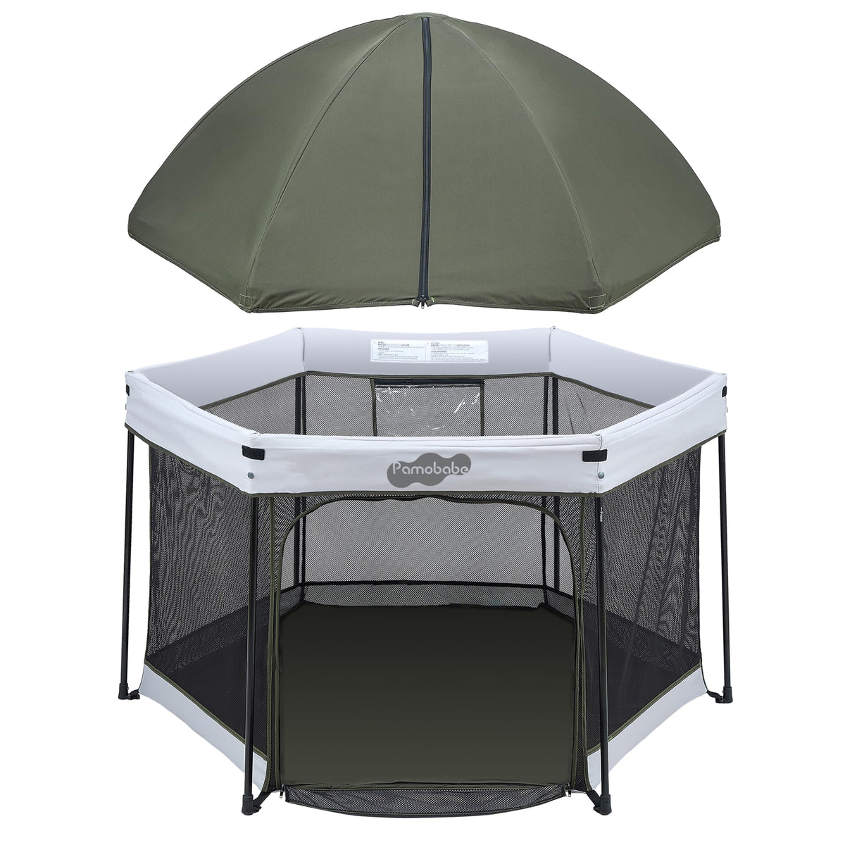 Pamo Babe playpen setup shows quick assembly for indoor play sessions.