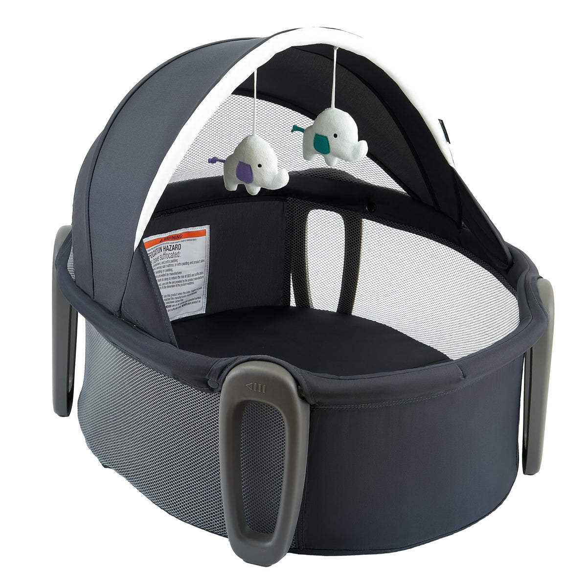 Pamo babe portable bassinet and play space setup provides cozy sleep and safe play.