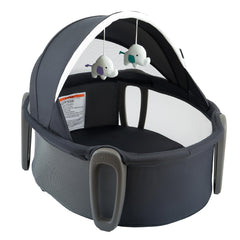 Pamo babe portable bassinet and play space setup provides cozy sleep and safe play.