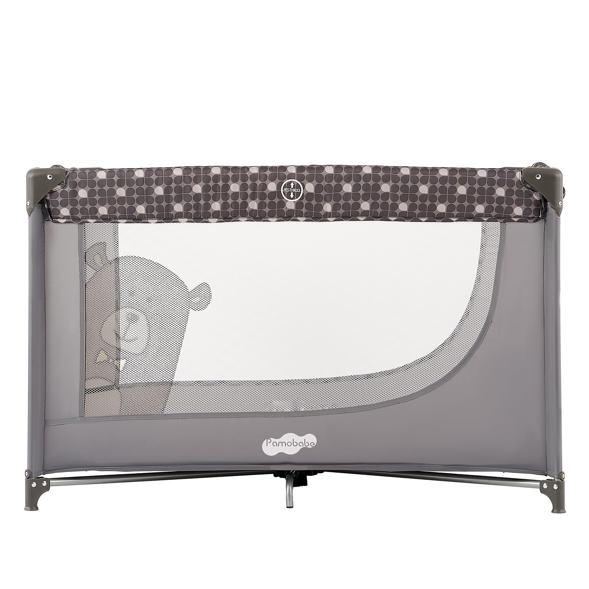 Pamo Babe portable-crib-playpen-grey-age-range-0-36-months covers infancy to toddlerhood