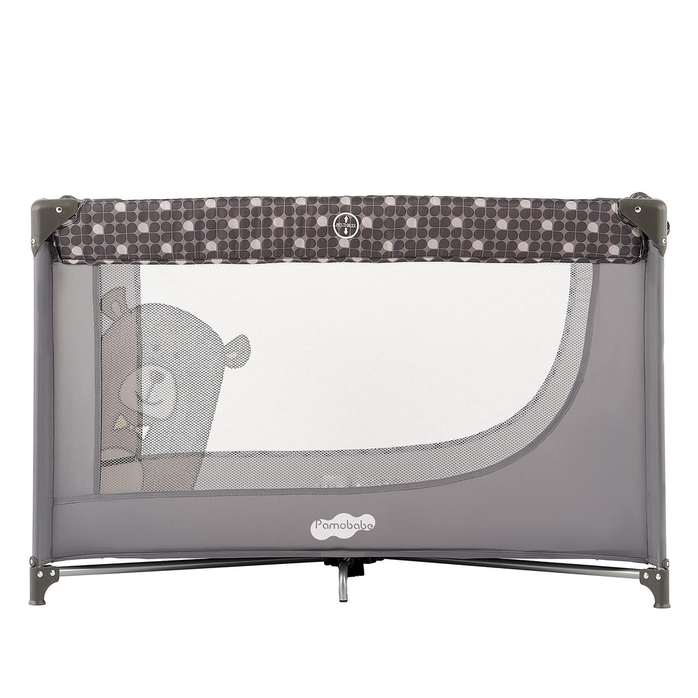 Pamo Babe portable-crib-playpen-grey-age-range-0-36-months covers infancy to toddlerhood