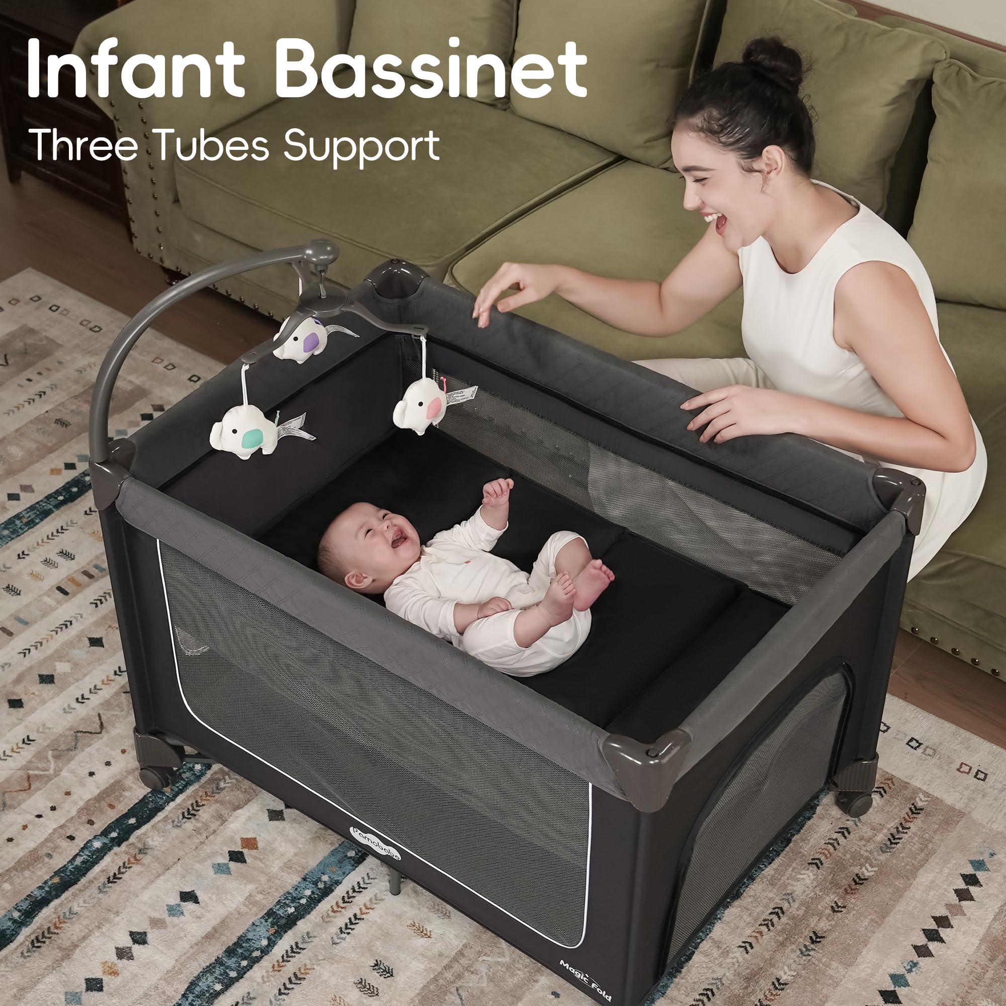 Pamo Babe Stable Frame with 7-point support for steady play.