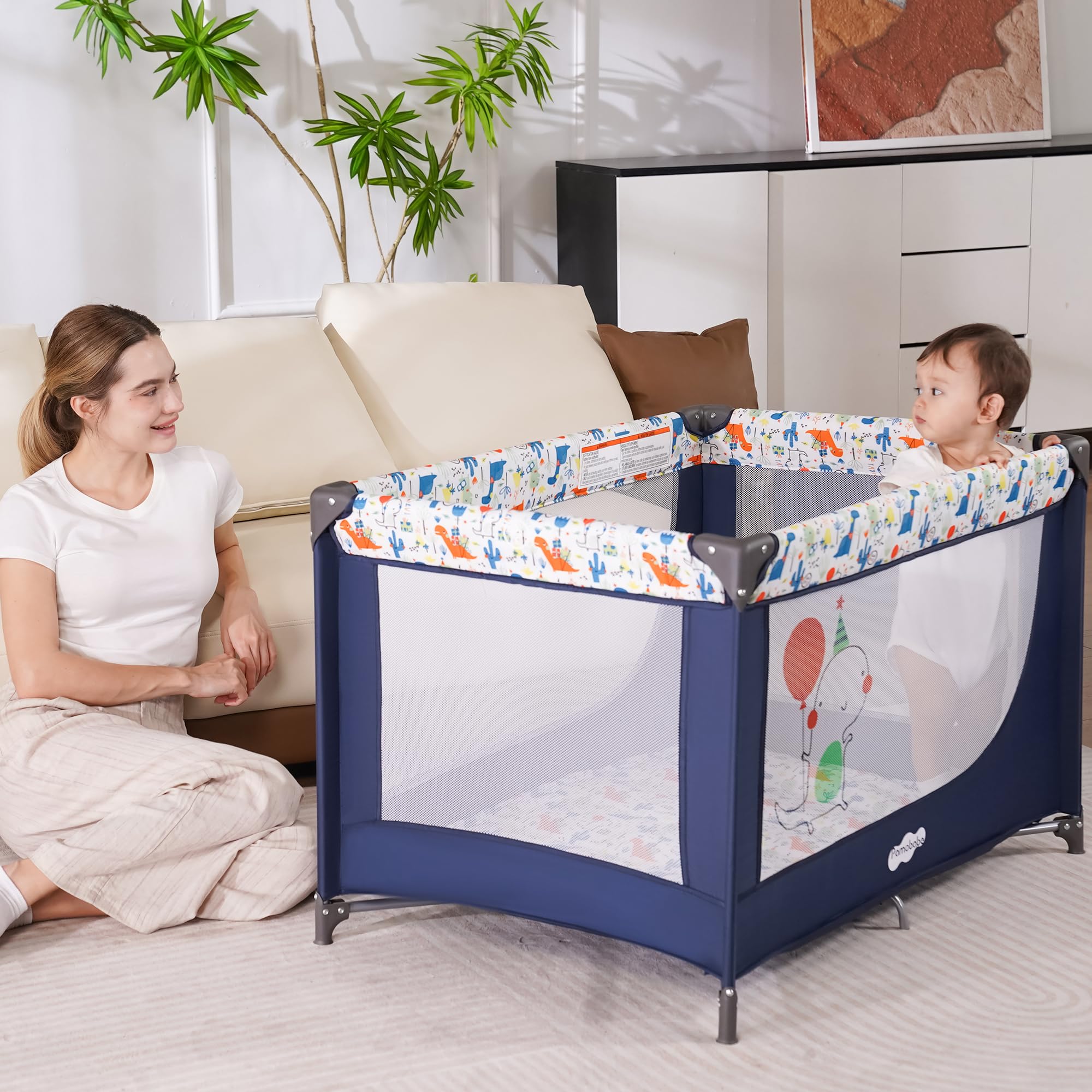 Pamo Babe blue mesh-walls provide ventilation and visibility.