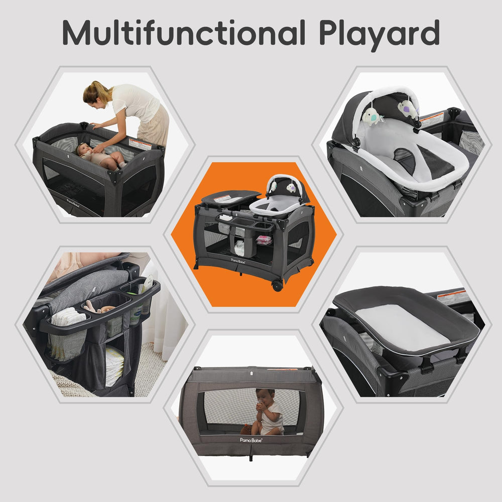 Pamo Babe wipe-clean changing table enables quick diaper changes.