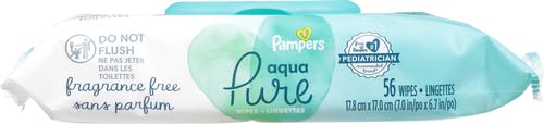 Pampers Aqua Pure Baby Wipes close-up texture ideal for gentle cleaning on delicate skin.
