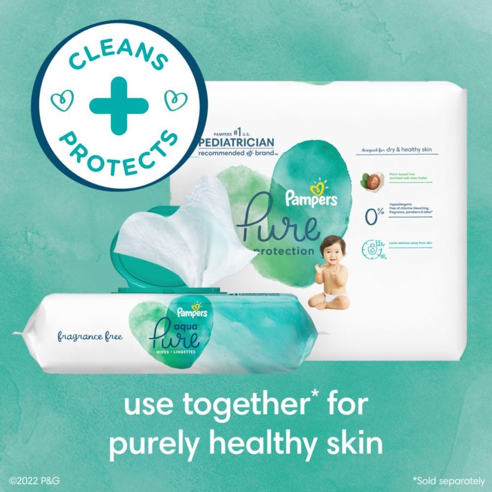 Pampers Aqua Pure Baby Wipes soft edge for a comfortable touch.