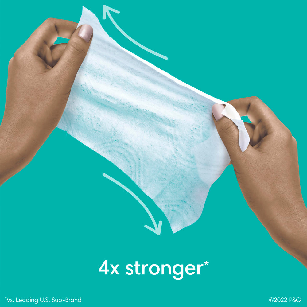 Pampers Baby Wipes 4x stronger performance for tough messes.