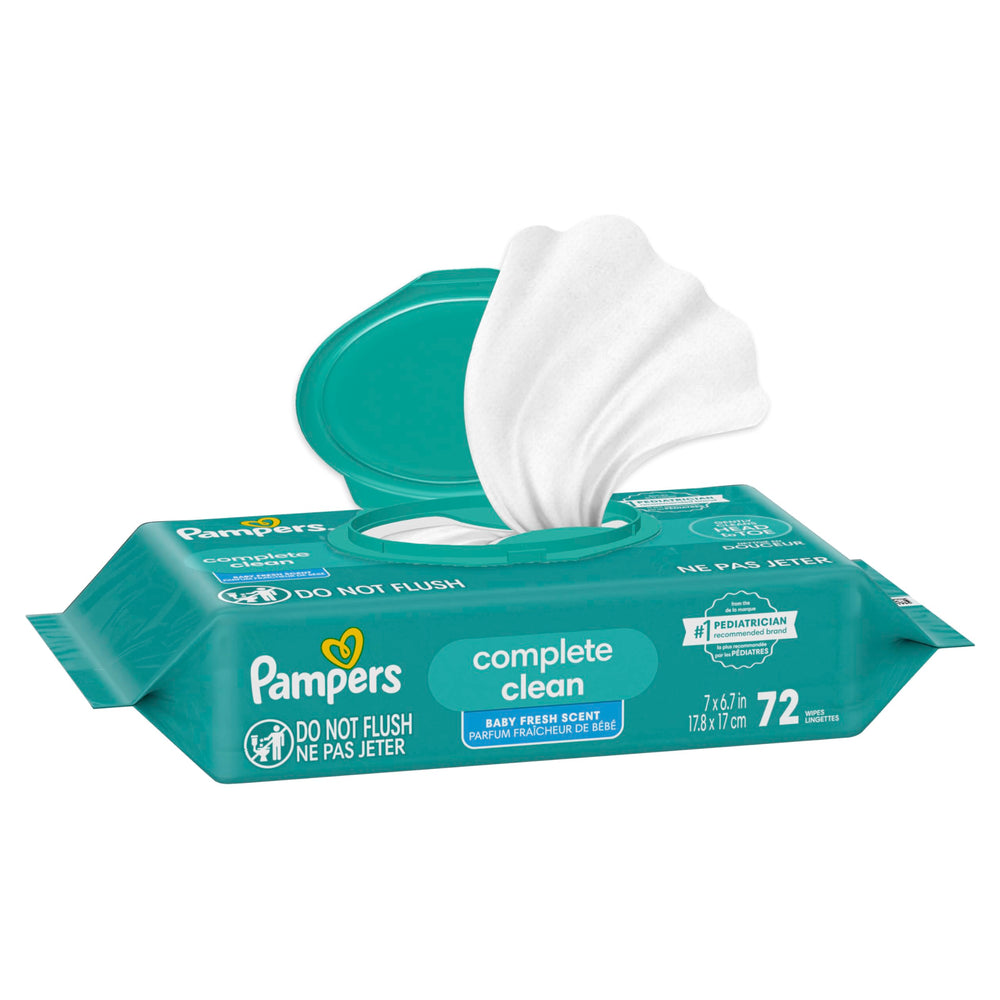 Pampers Baby Wipes alcohol-free and paraben-free formula suitable for daily use.