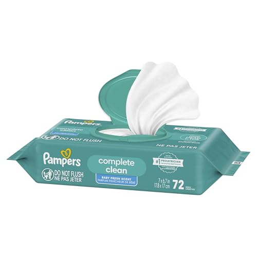 Pampers Baby Wipes head-to-toe clean capability shown in use.