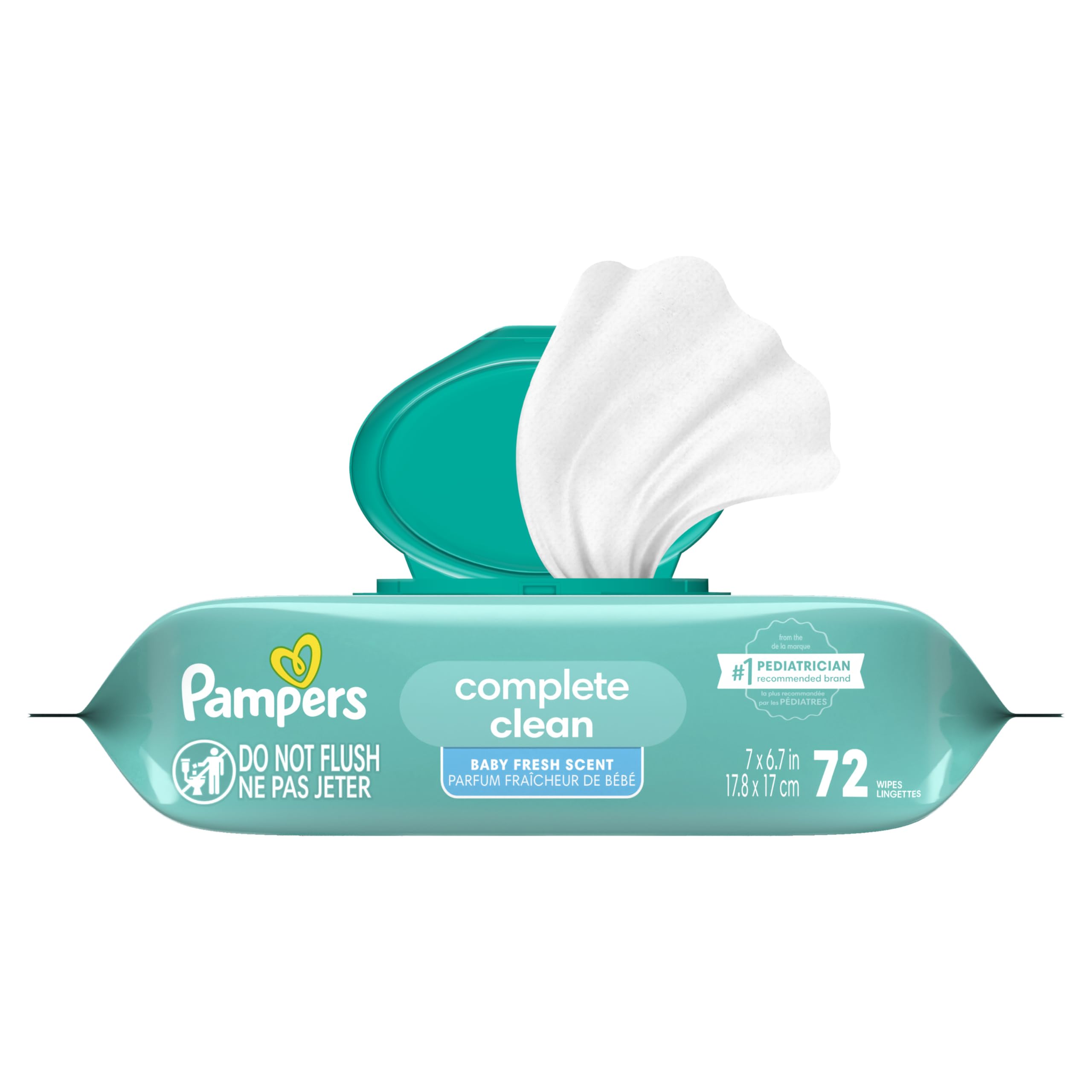 Pampers Baby Wipes hypoallergenic skin-friendly design for sensitive skin.