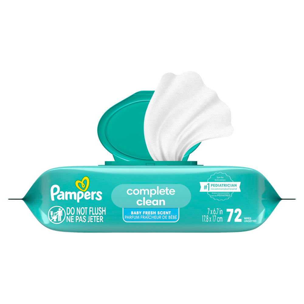 Pampers Baby Wipes hypoallergenic skin-friendly design for sensitive skin.