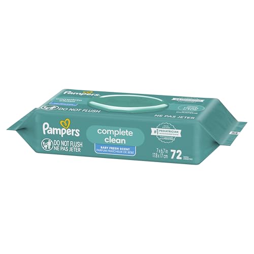 Pampers Baby Wipes pediatrician-recommended brand badge visible.