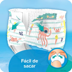 Pampers Splashers medium 11 ct back view, containment during splash time