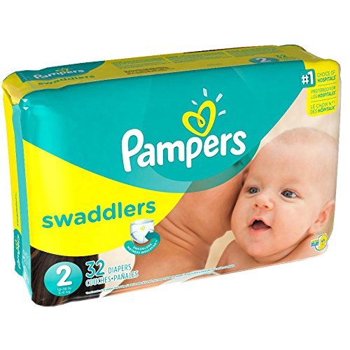 Pampers Swaddlers Size 2 front view with color-changing indicator for timely diaper changes