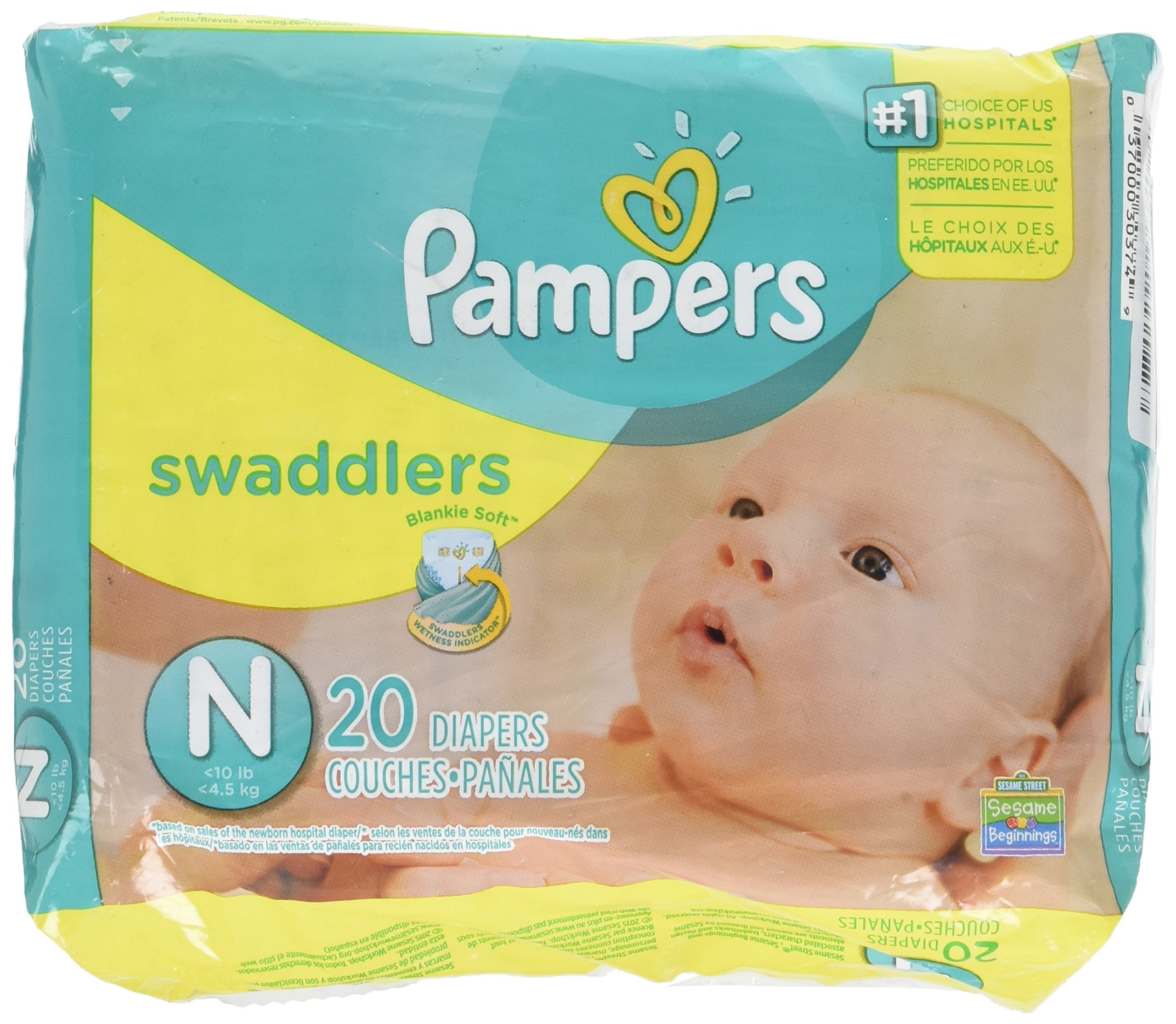Pampers Swaddlers newborn diaper with Blankie Soft comfort and protection