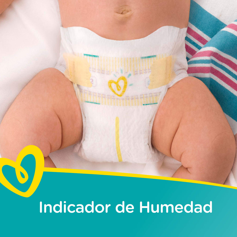 Pampers Swaddlers newborn umbilical notch design protects the belly