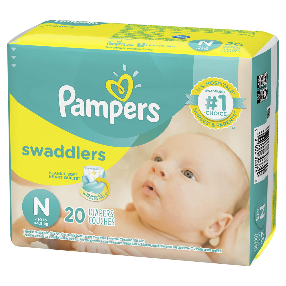 Pampers Swaddlers newborn wetness indicator shows diaper status