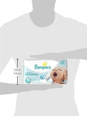 Pampers Swaddlers Sensitive newborn diapers showcase wetness indicator for timely changes and peace of mind.