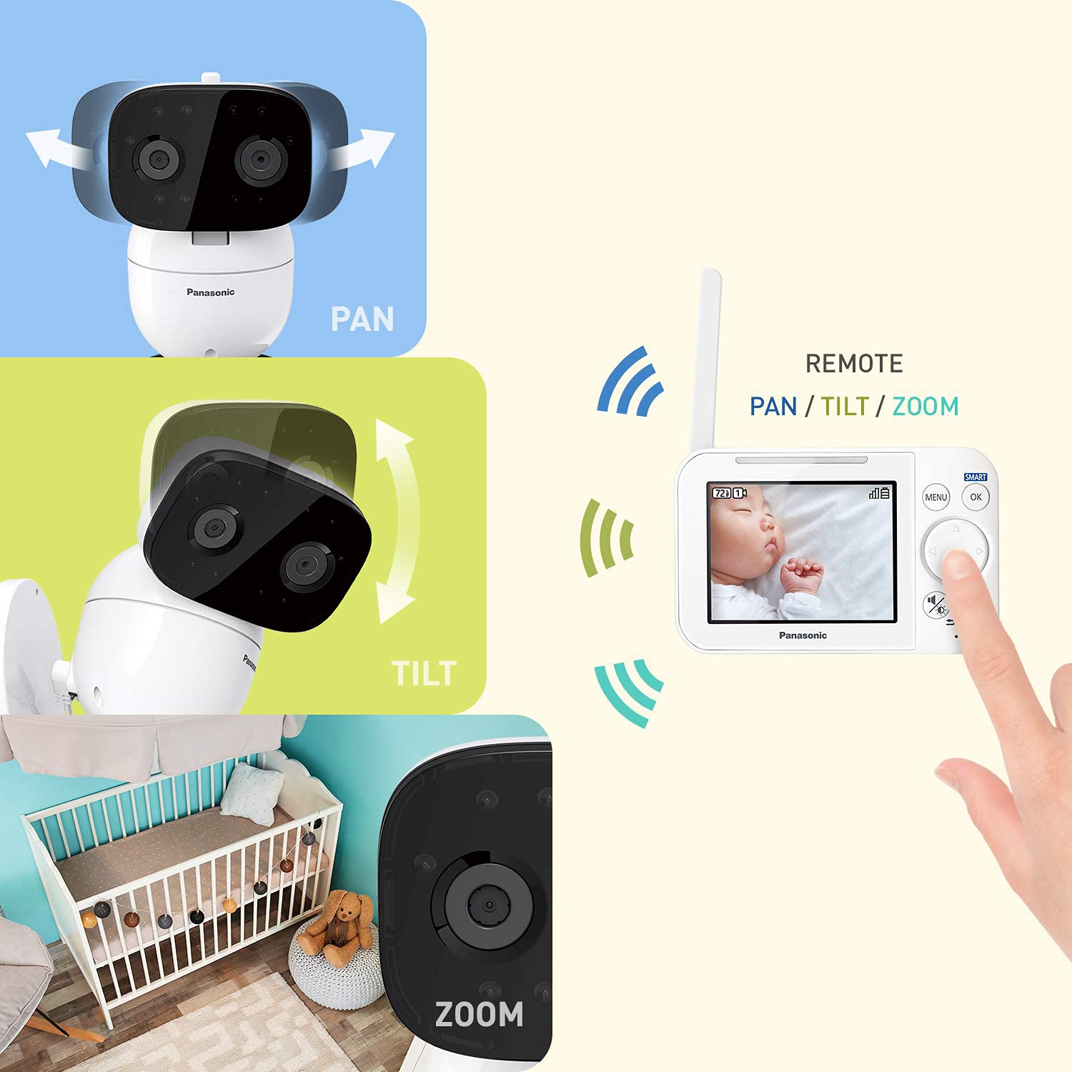 Panasonic KX-HN4101W 2-way talk enables real-time comfort for baby.