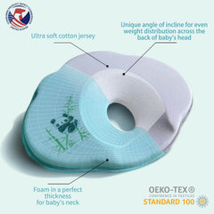 Panda Baby Pillow in bassinet insert position promotes comfortable sleep