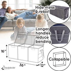 Pandabode gray toy box in living room ready for calm play areas