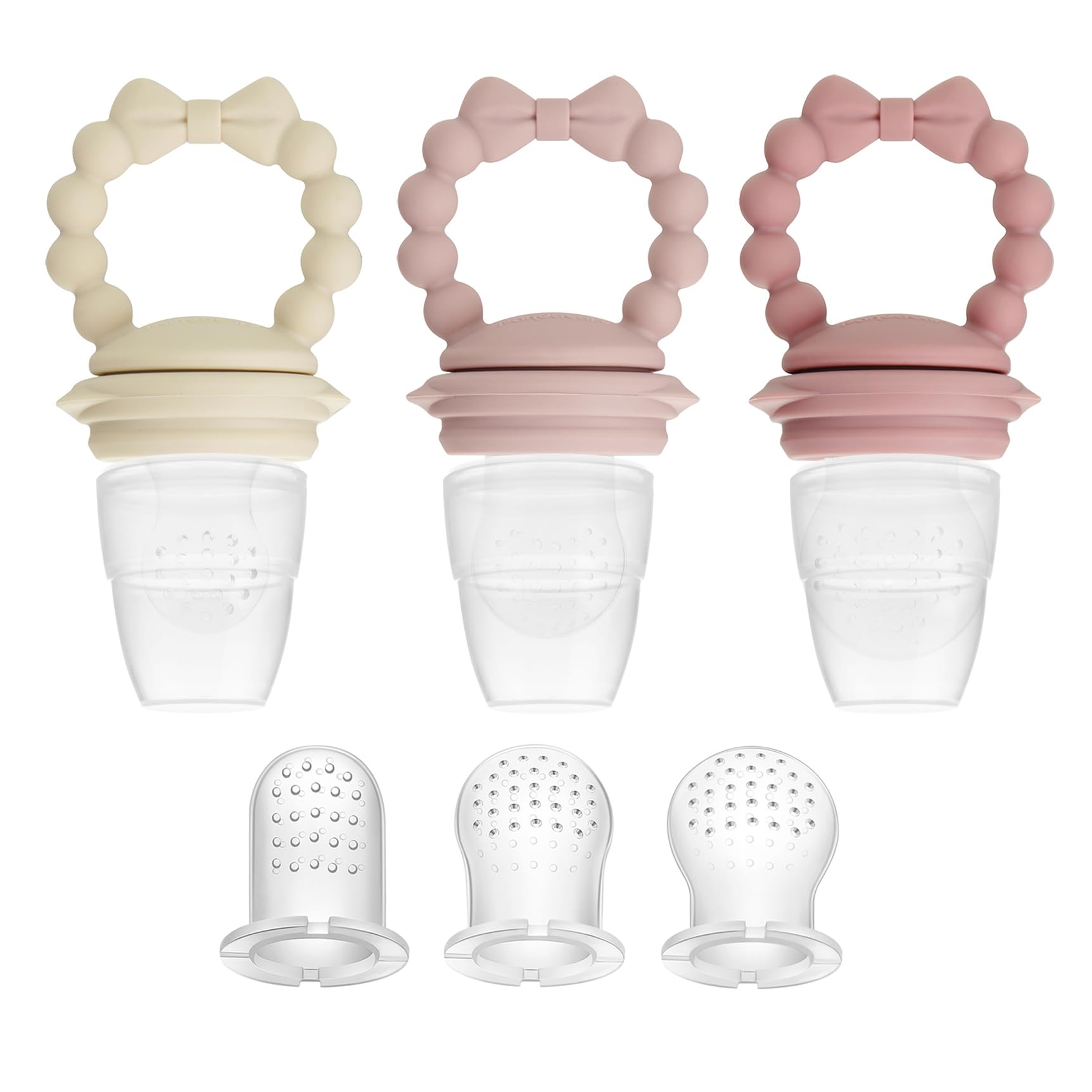 PandaEar 3-pack feeder with varied silicone pouches for gentle solid feeding.