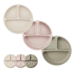 PandaEar 3-pack toddler plates stacked for space-saving storage and quick meal prep