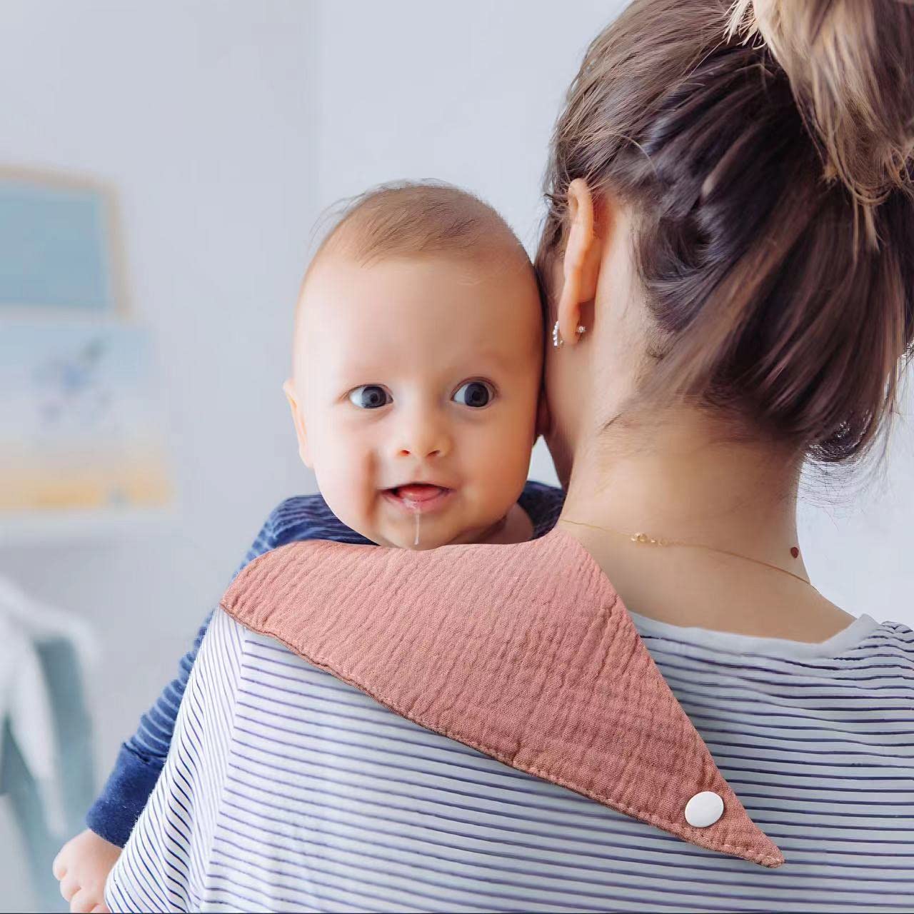 PandaEar coordinating bibs complete baby outfits for day-long wear.