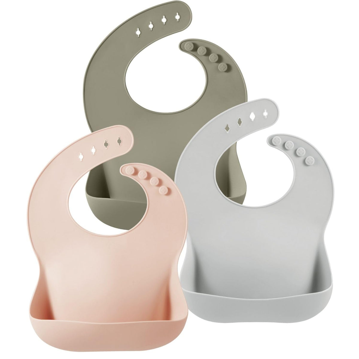 PandaEar baby bib with soft silicone finish catches crumbs during meals.