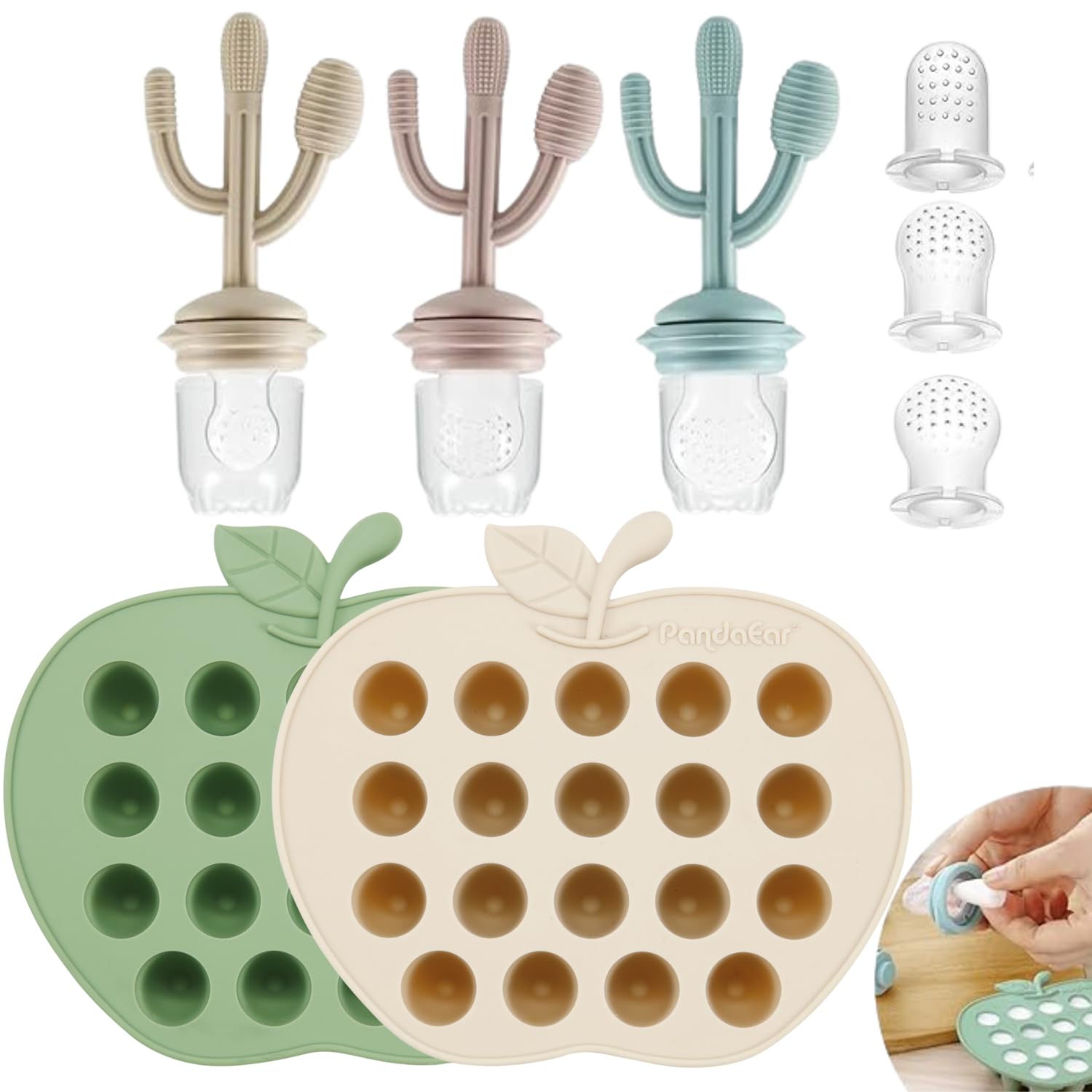PandaEar baby breastmilk popsicle molds with 19 compartments for small portions