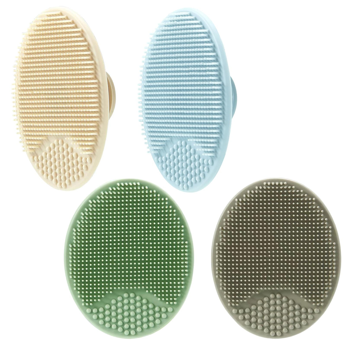 PandaEar baby cradle-cap brush blue front view for gentle exfoliation during bath time