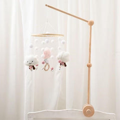 PandaEar mobile arm anti-slip pads closeup, reinforcing secure grip for safe crib decor.