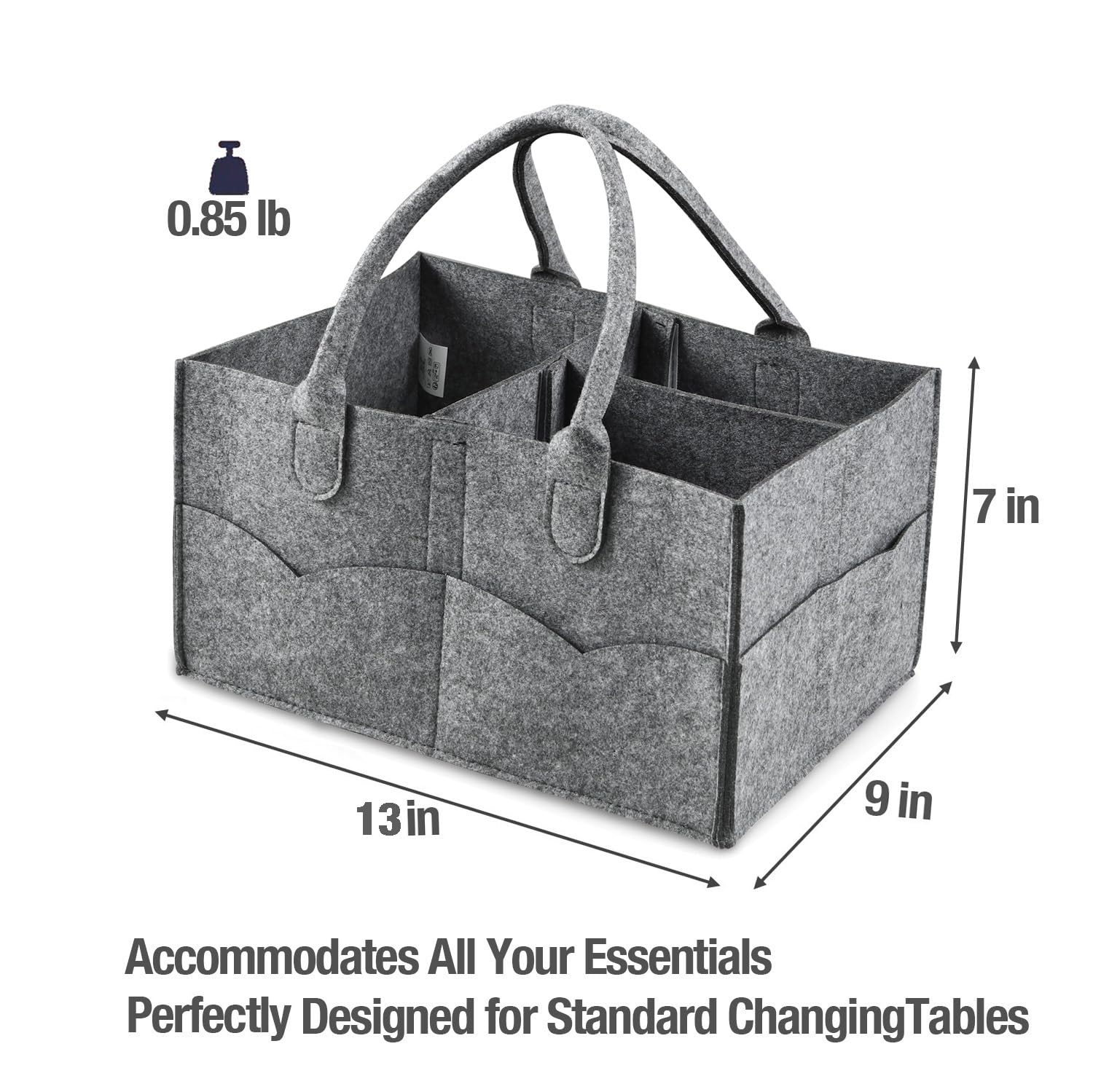 PandaEar diaper caddy divided compartments keeping essentials neatly sorted