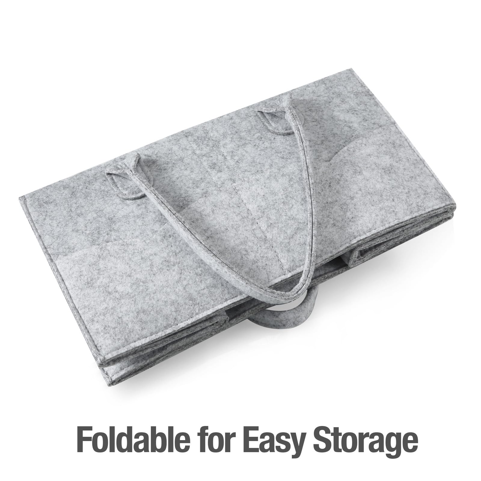 PandaEar diaper caddy organizer gray folded design for compact travel.