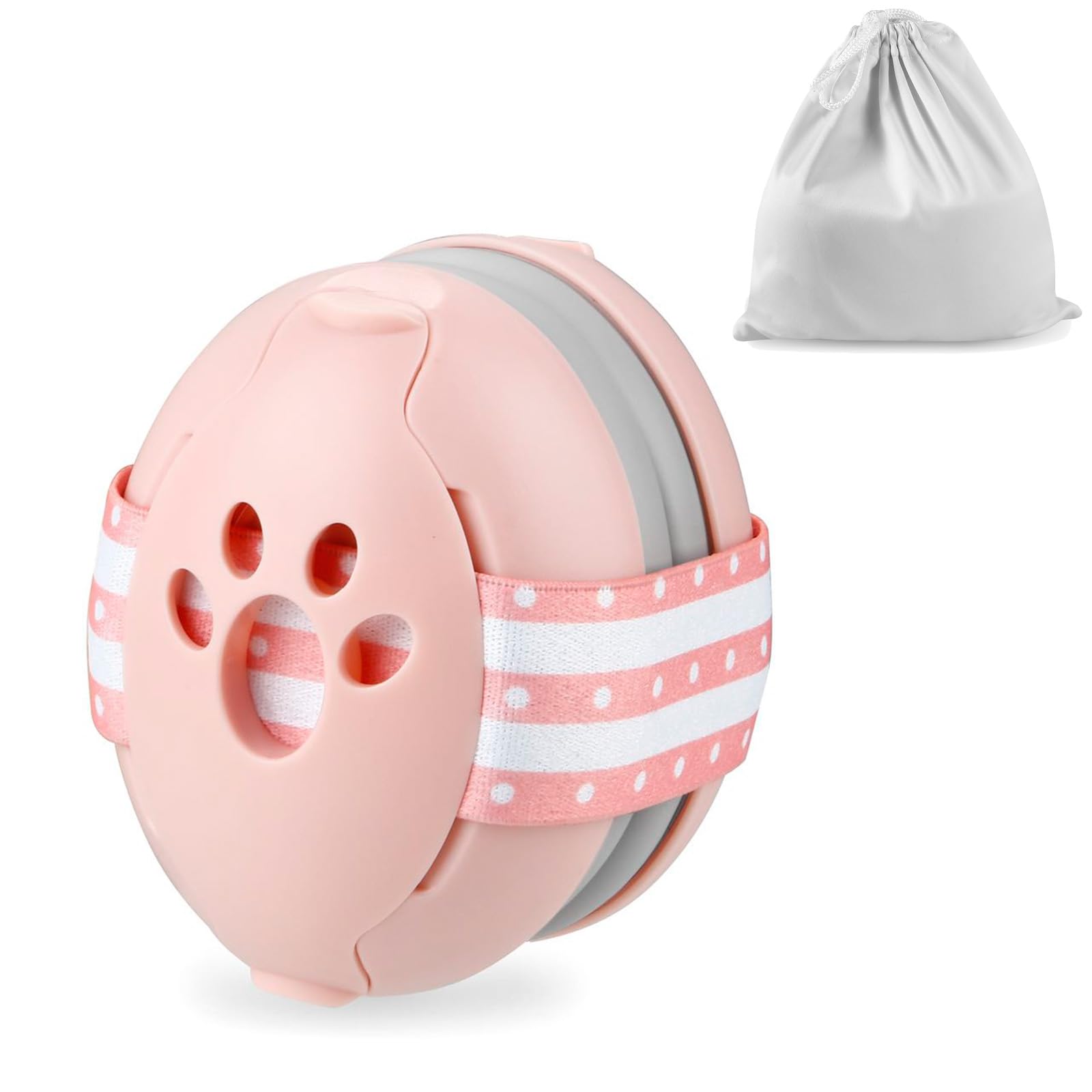 PandaEar baby ear protection headphones pink front view showing gentle noise reduction