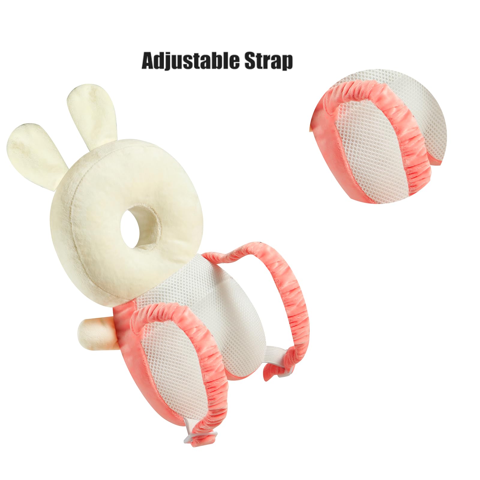 PandaEar Pink Rabbit backpack features anti-lost leash for safer outings.