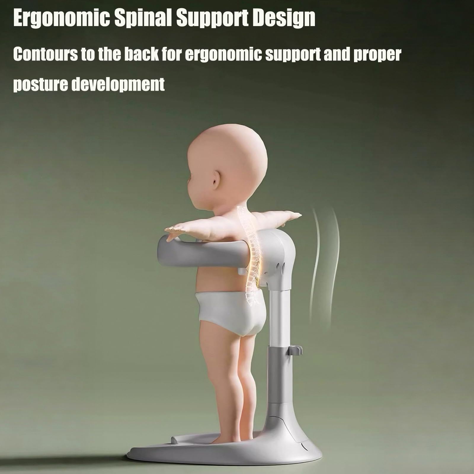 PandaEar baby shower stand with adjustable height supports growing infants.