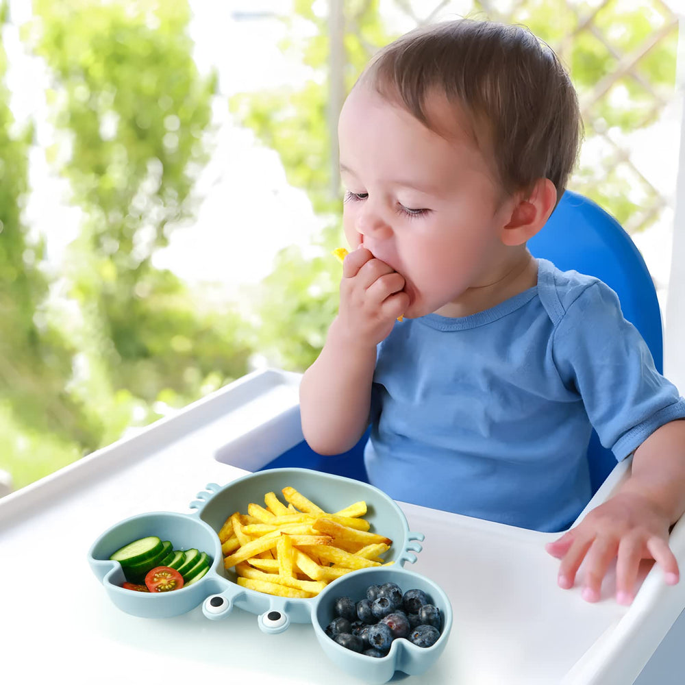 PandaEar baby spoons blue soft-tip—gentle on gums with easy scooping.