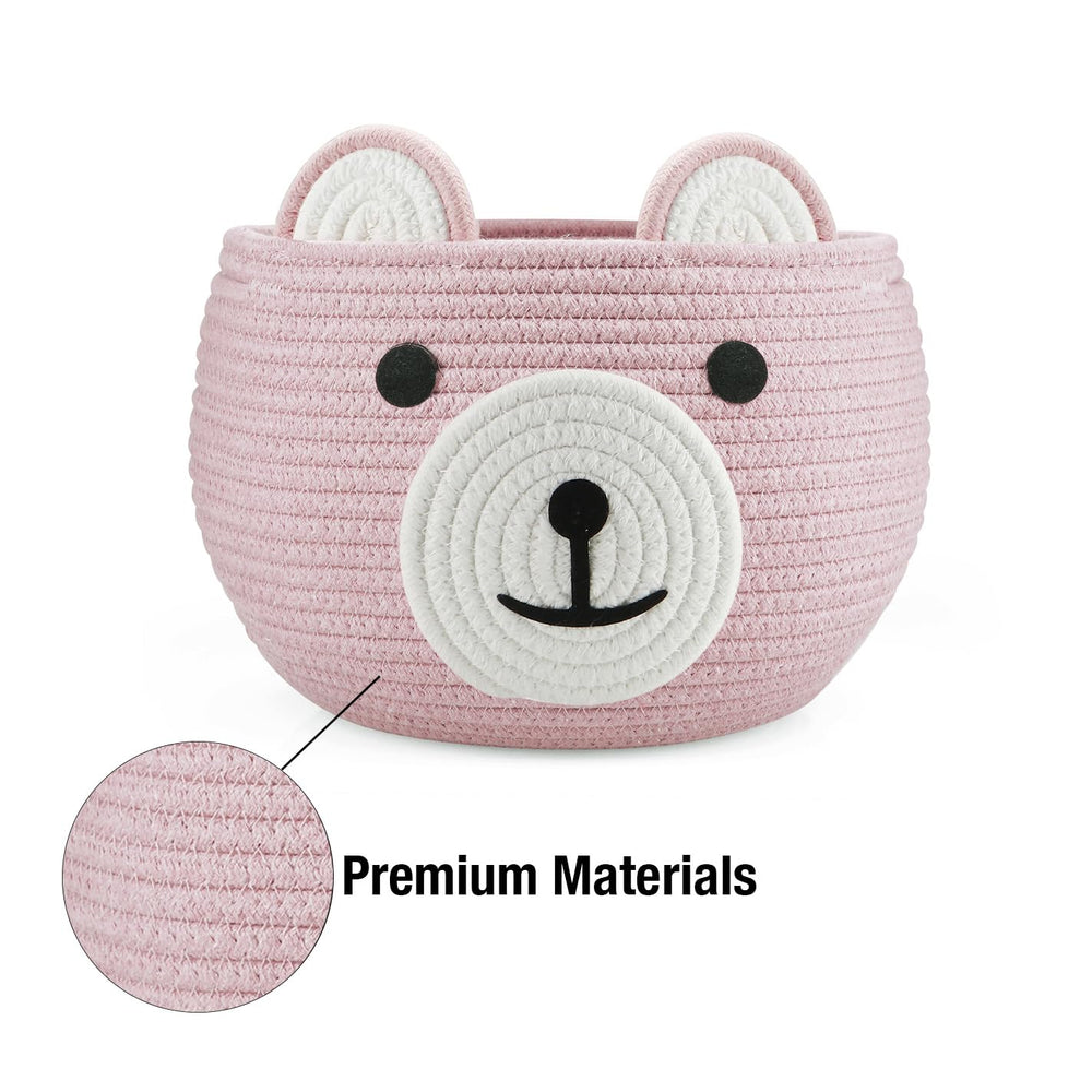 PandaEar baby toy diaper basket pink is ideal for quick-room organization.