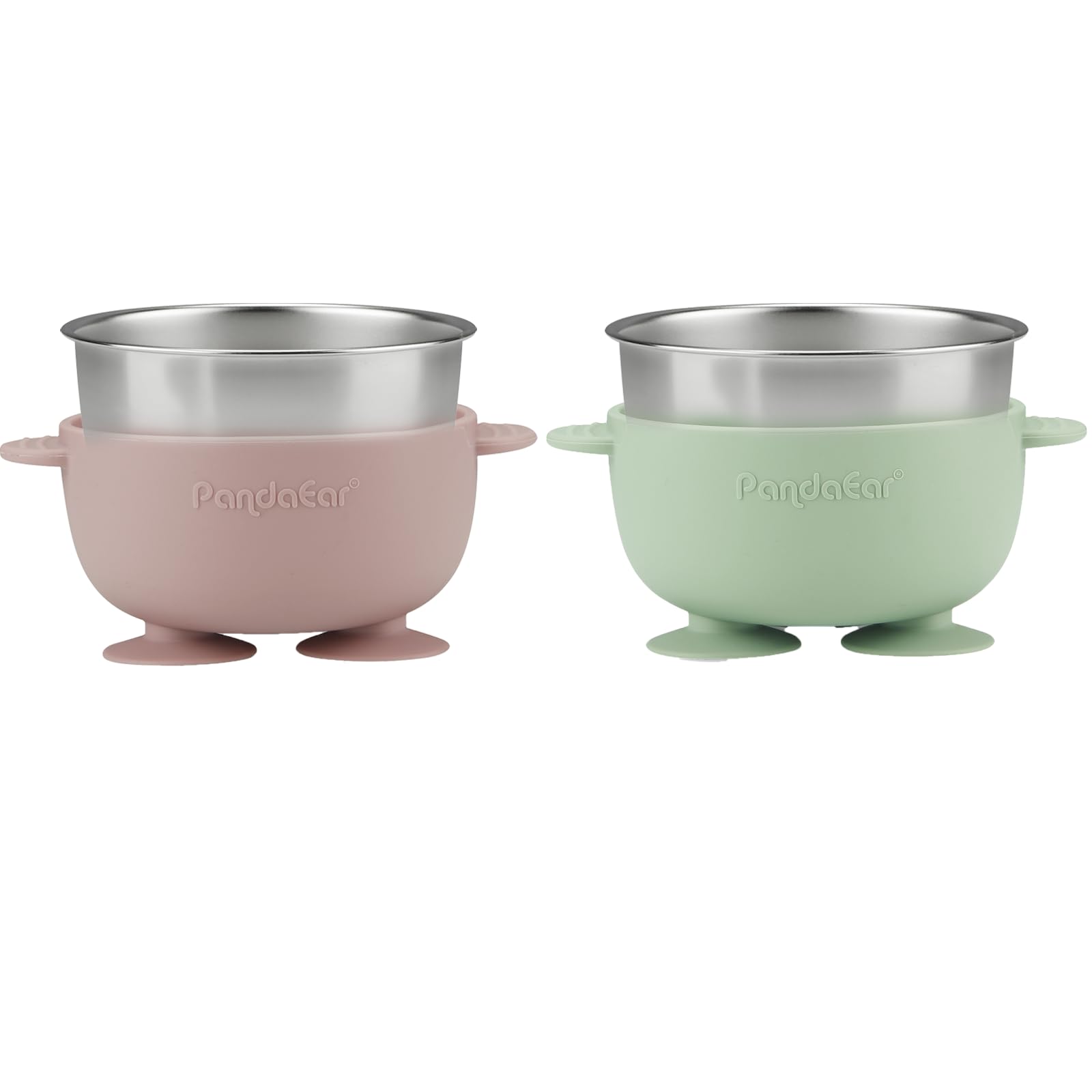 PandaEar baby utensils set with ergonomic handles supports easy grip