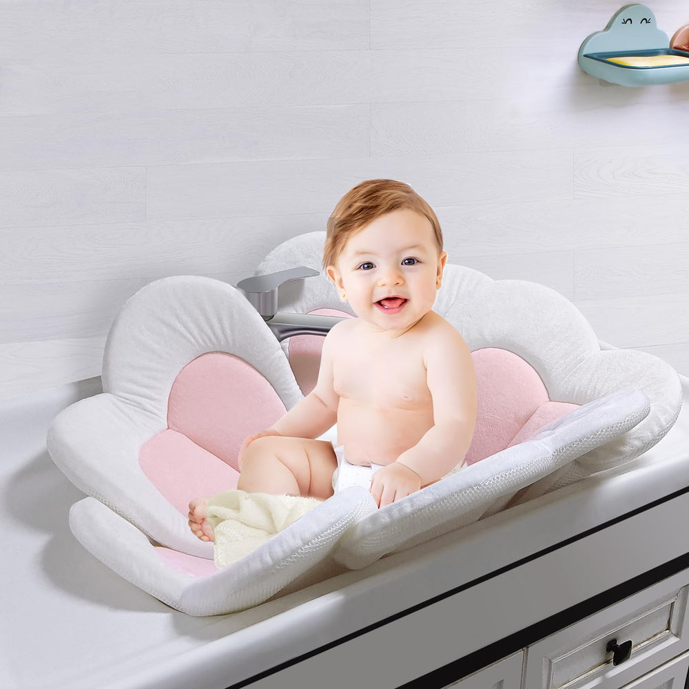 PandaEar bath pad foam core and polyester cover ensure durable comfortable seating