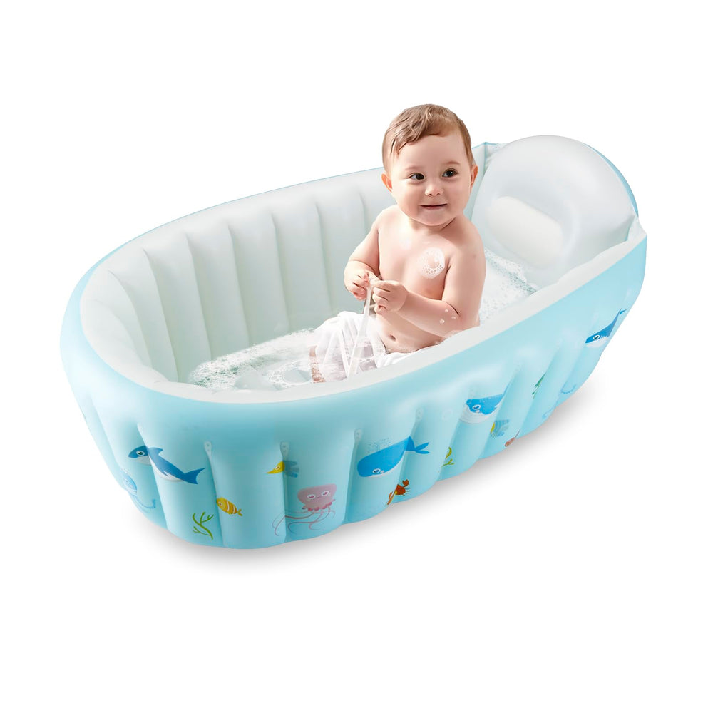 PandaEar tub with side pocket and drain plug for easy cleanup.