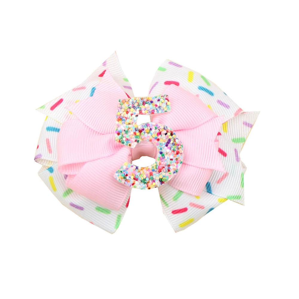 PandaEar birthday bow with pink sprinkles for festive photos