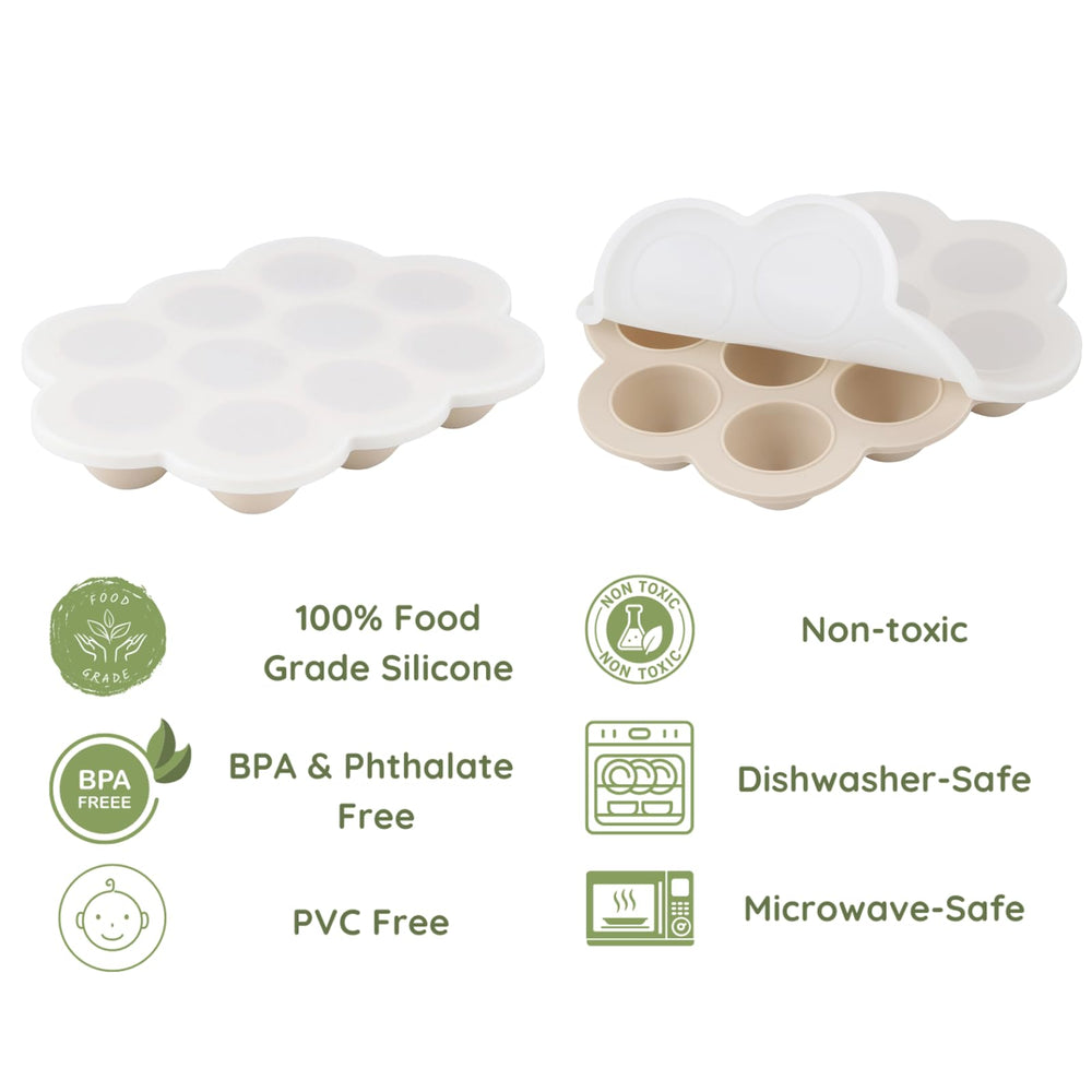 PandaEar BPA-free silicone storage is safe for freezing and reheating baby portions.