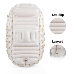 PandaEar collapsible tub folded for easy storage in small spaces.