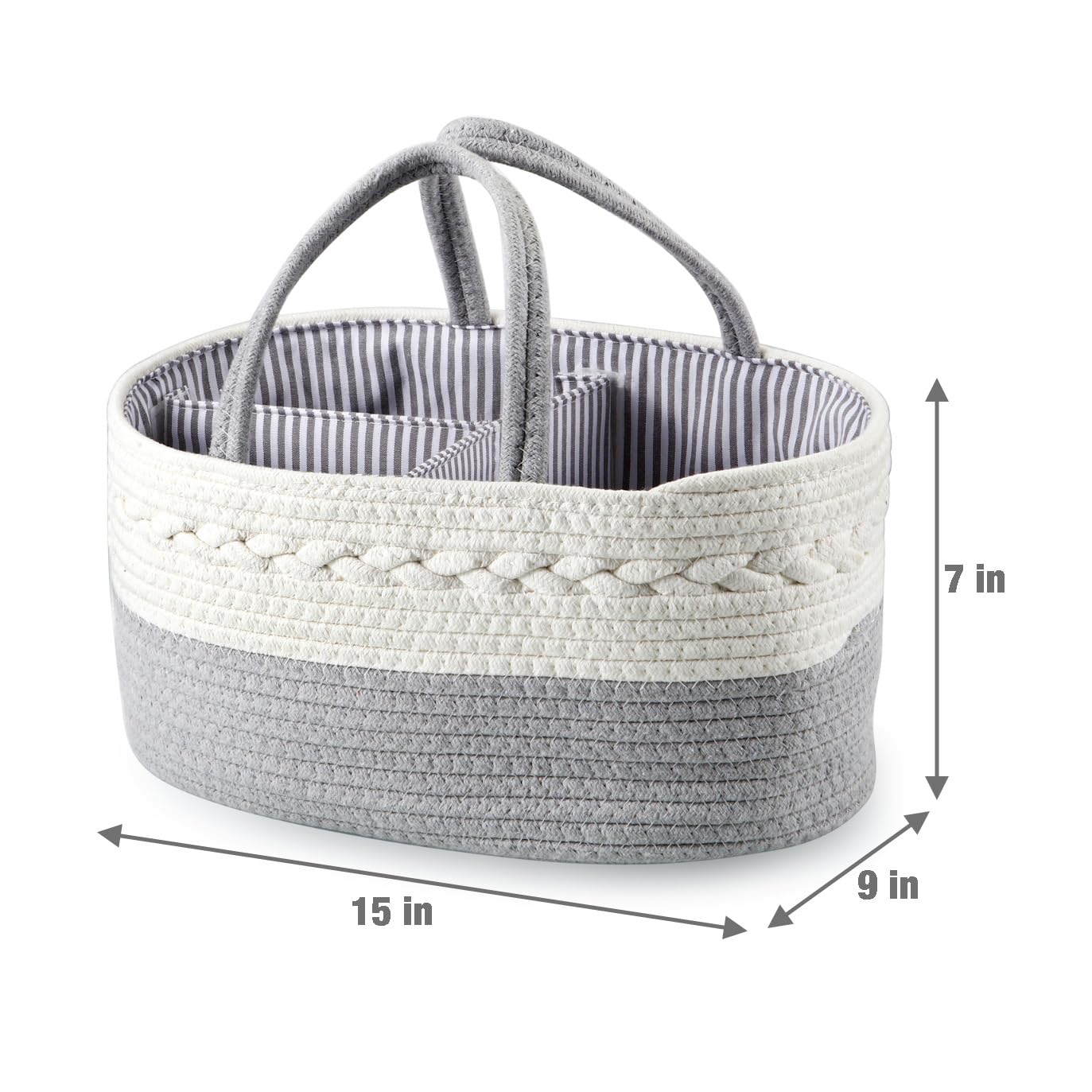 PandaEar diaper caddy changing table organizer with three compartments keeps essentials accessible.